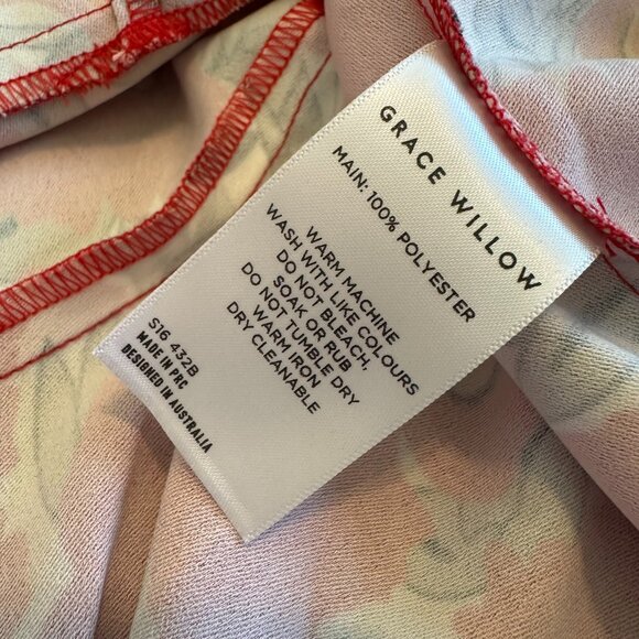 Grace Willow Floral Print Strapless Dress Mini Date Night Flowy Red White Sz 4 - Picture 13 of 13